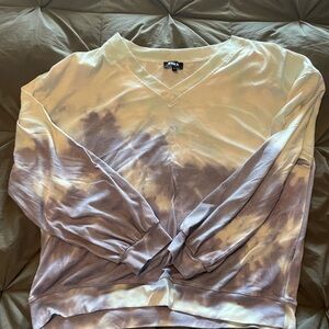 Multi color tie dye LS top